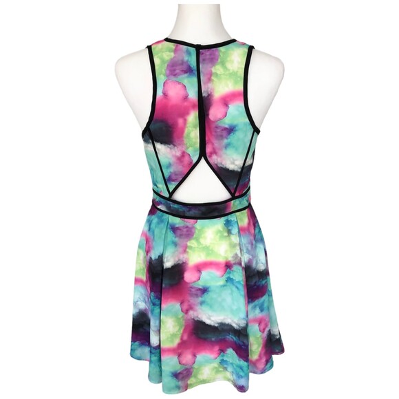 Adelyn Rae Sleeveless Watercolor Fit and Flare Mini Cocktail Dress Size S - Picture 5 of 12